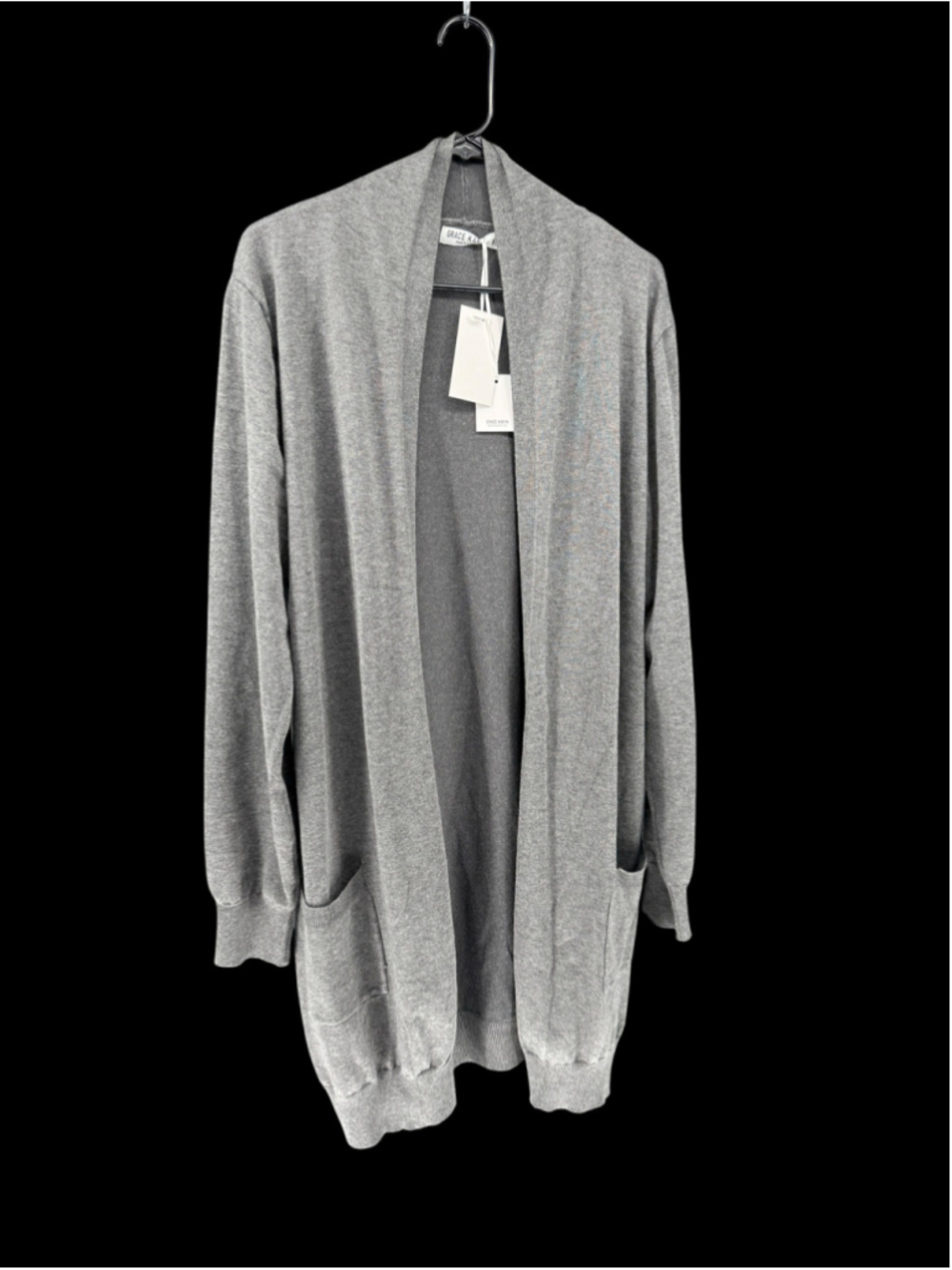 Women's Grace Karin Grey Open Front Cardigan Sweater, Size XXL